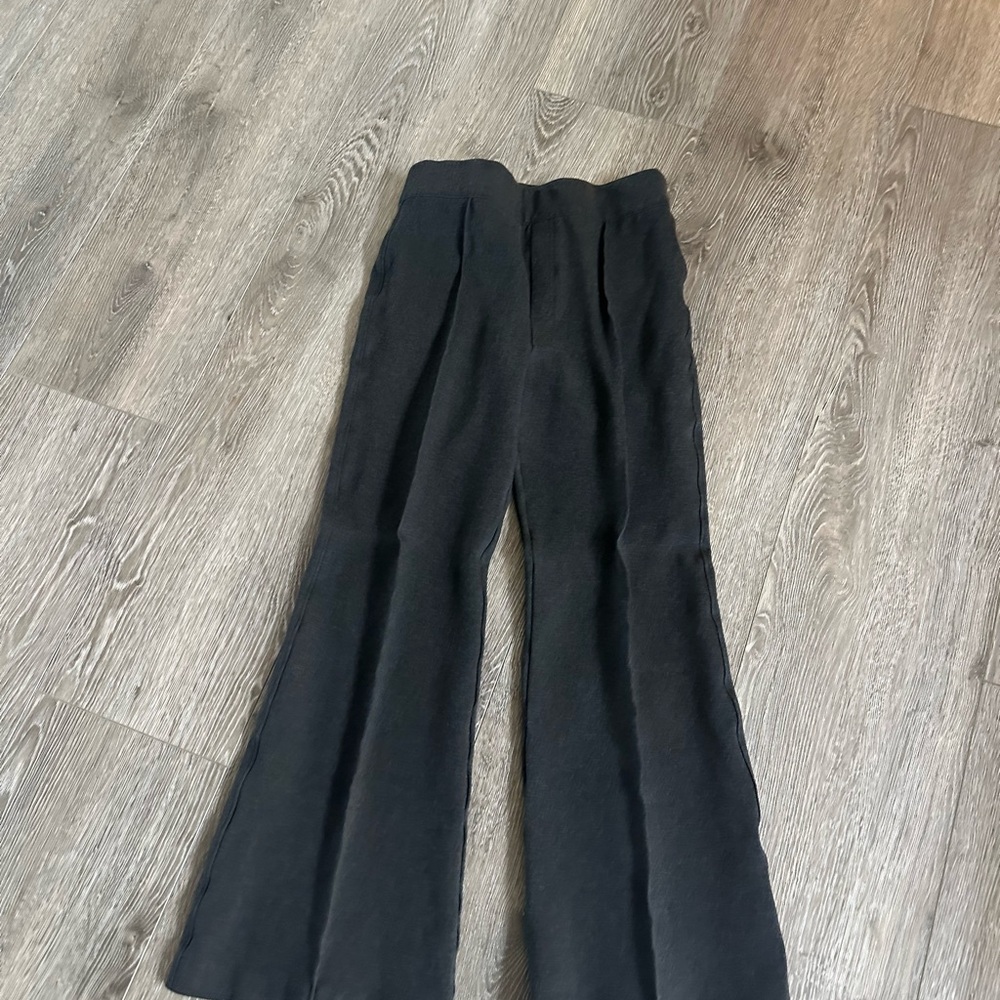 SPANX The Perfect Pant, Hi-Rise Flare Charcoal Gray Pants